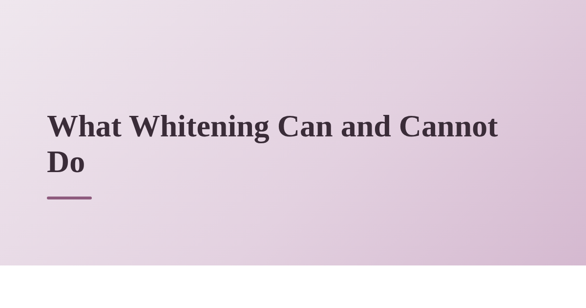 What Whitening Can and Cannot Do
